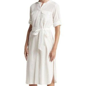 NWT Veronica Beard 'Makua' Swiss Dot Button Down Midi Shirtdress M Contemporary